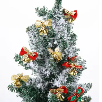 

15Pcs Christmas Tree Decorative Bowknots Leaves Bowknot Bell Xmas Decors