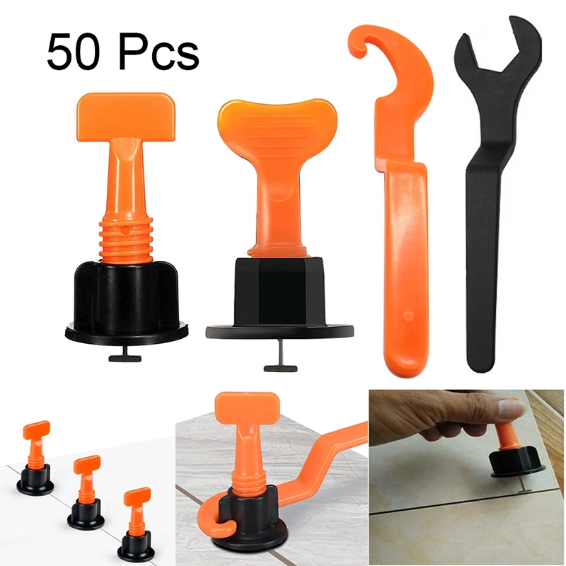 

25/50/100pcs Tile Leveling System Kit Installation Tools Tile Leveler Spacers Wrenches for Construction Building Walls Floors