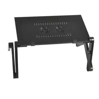 

Laptop Desk Magnesium Alloy ABS With Dual Fans Collapsible No Installation Required One Second Lock Place Your Laptop 48CM