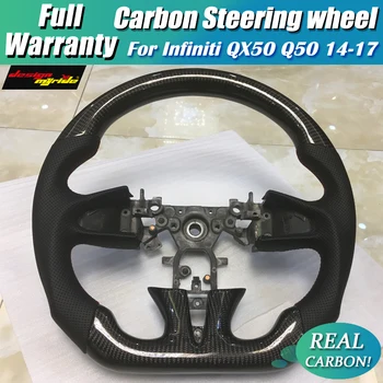

For Infiniti QX50 Q50 Carbon Fiber Steering Wheel Universal Replacement control button airbag paddle steering wheel Carbon art