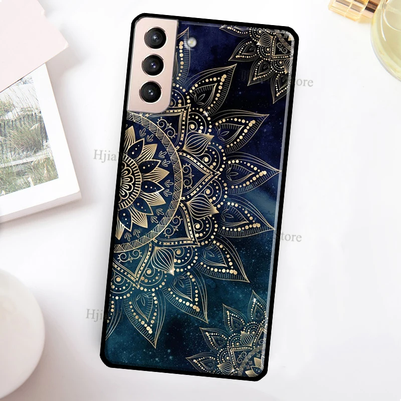 Indian Pattern Mandala Case For Samsung Galaxy S22 Ultra S20 S21 FE S8 S9 S10 Note 10 Plus Note 20 Ultra Cover silicone case samsung