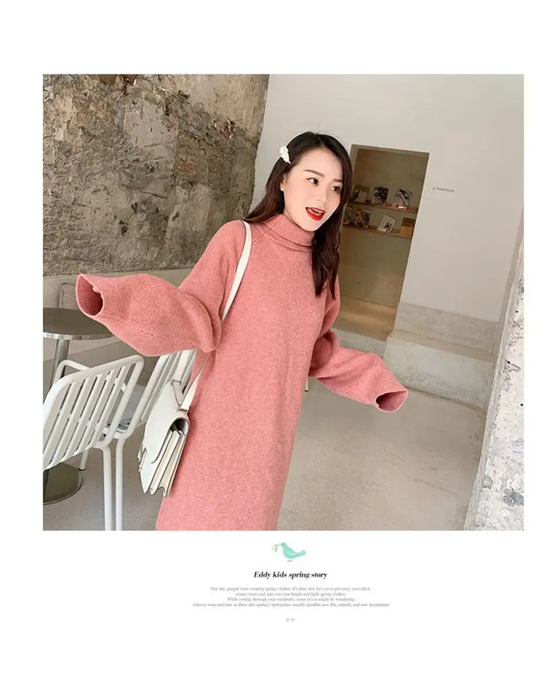 mom dress Розовое платье-свитер для маленьких девочек; коллекция года; Одинаковая одежда для семьи; платье и свитер для мамы и меня - Цвет: mom dress