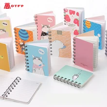 A7 мультфильм животных опрокидывания катушки школьные принадлежности милый блокнот карманный мини переноска Маленькая книга подарок ученик ежедневник тетрадь