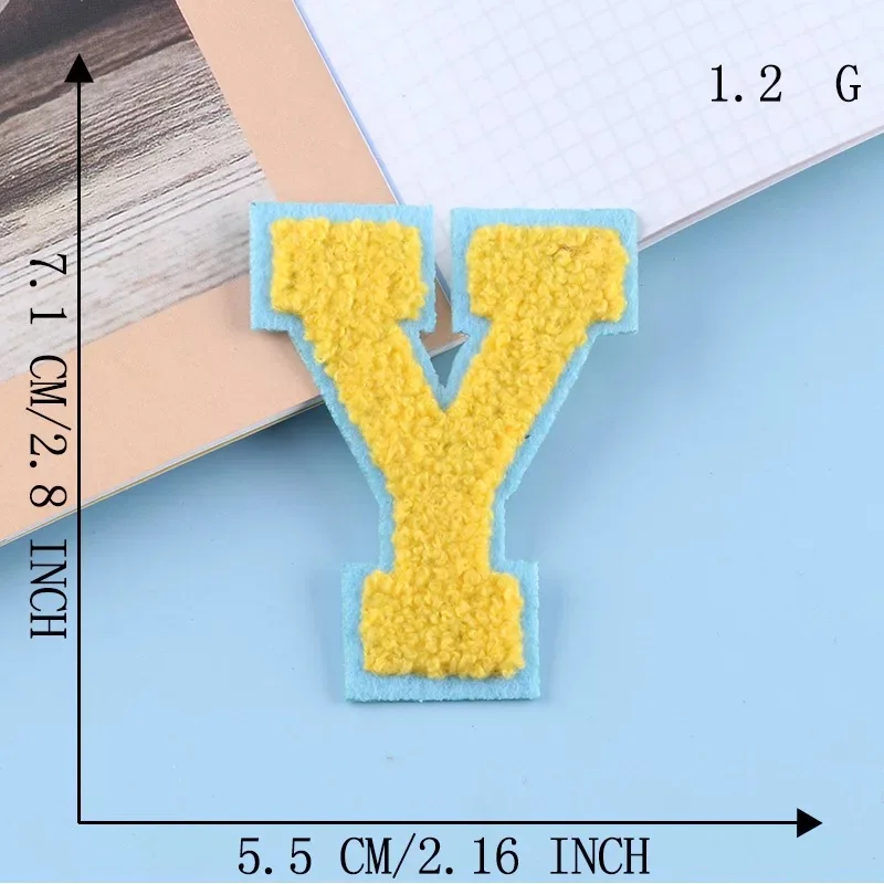 2022 New 3D Colorful A-Z 26 Letters Chenille Embroidered Patches IRON on Alphabet Letters Embroidery Applique Sewing diy