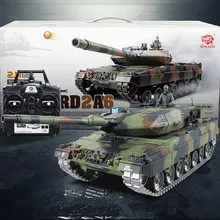 1:16 немецкий основной боевой танк 2,4G модель дистанционного управления Военный танк со звуковым эффектом дыма-металлическая обновленная версия