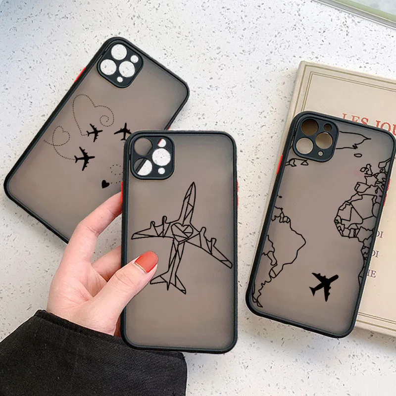 Чехол для телефона с забавной дорожной картой и самолетом iPhone 12 13 7 11 Pro XS MAX XR X 8 6s