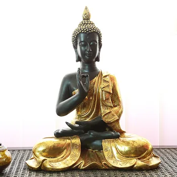 Gran venta-grandes-Suministros Buddhist al por mayor # arte decorativo de Buda en el hogar-arte de Buda sentado en el sudeste como