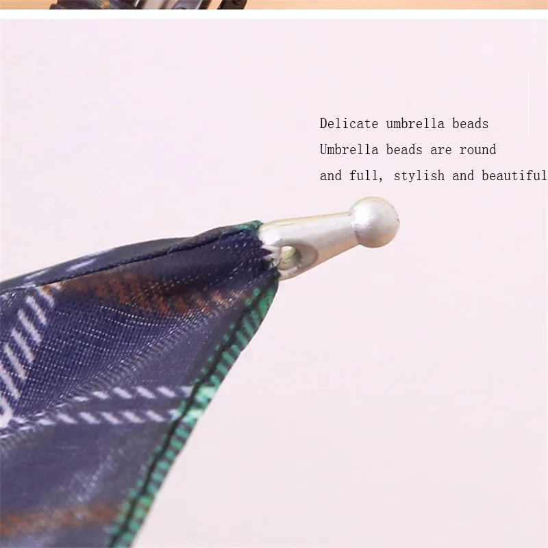 Portable Short Handle Wind Resistant Folding Umbrella Rain Lovers Windproof Umbrellas Rain for Couple Lattice Manual Parasol