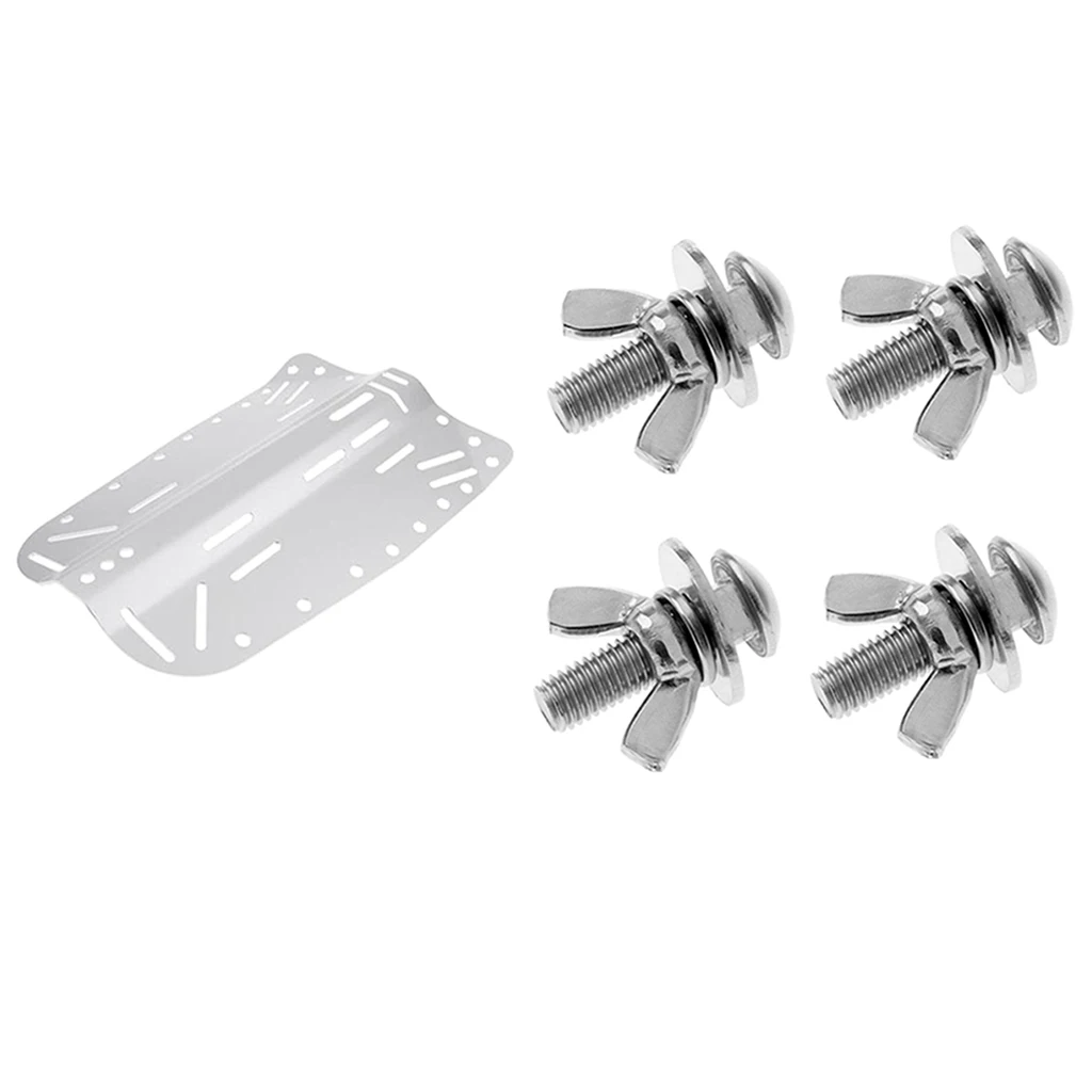 Technical Scuba Diving Aluminum Backplate & 4pcs Back Plate Screw Wing Nut