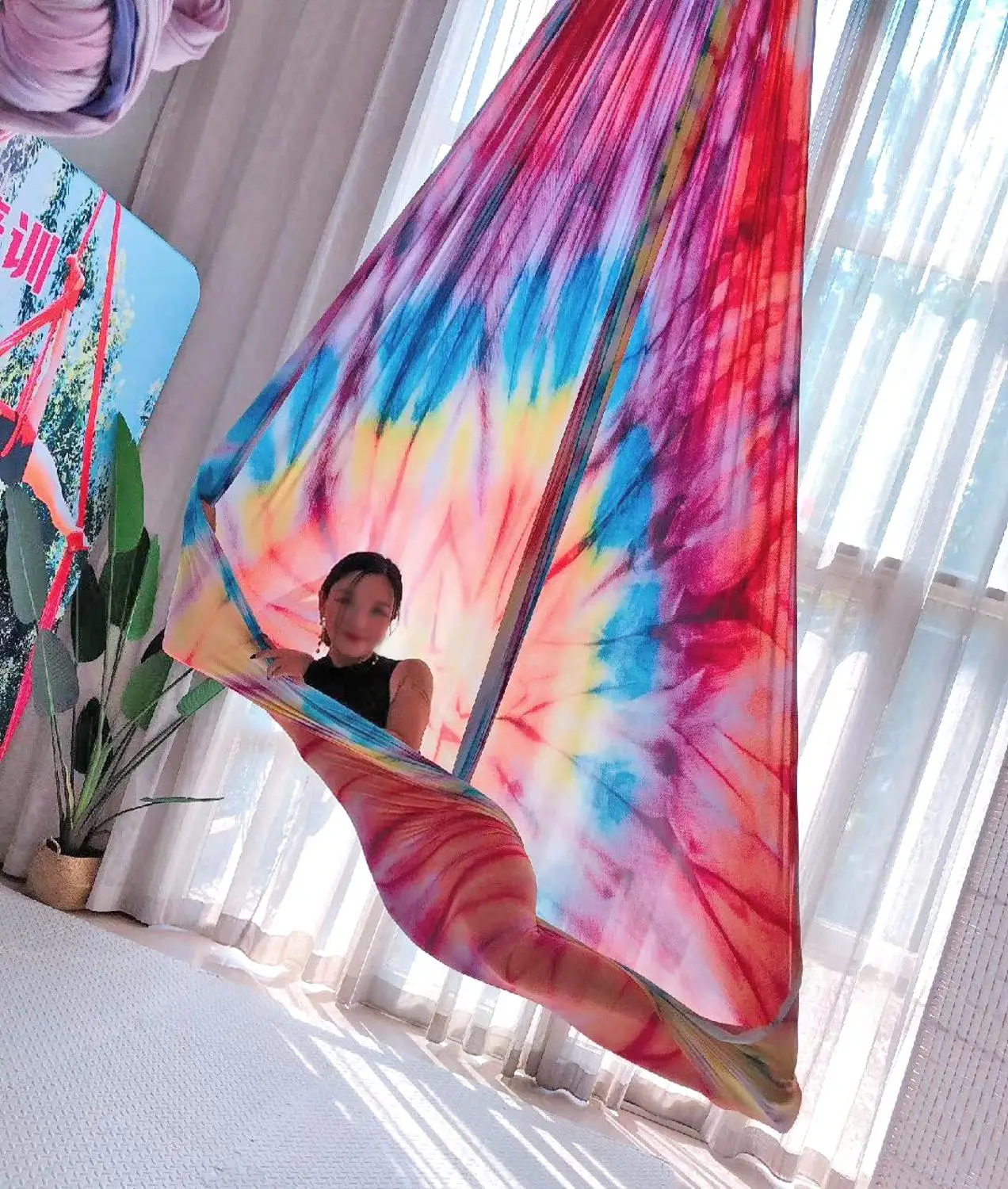 11 ярдов 10 м воздушный Шелковый набор высокого качества градационные цвета воздушная Йога анти-Гравитация для йоги тренировки йоги для спорта