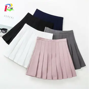 

Kids Girls Pleated Skirts 2018 New Arrival Young Girls Solid Skirts Children Summer Clothing White Gray Black Pink 3-13Y