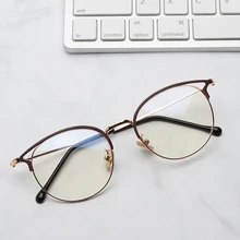 Анти-синий светильник унисекс очки радиационная защита компьютерные очки Ретро металлическая оправа Круглый Круг для чтения игровые очки