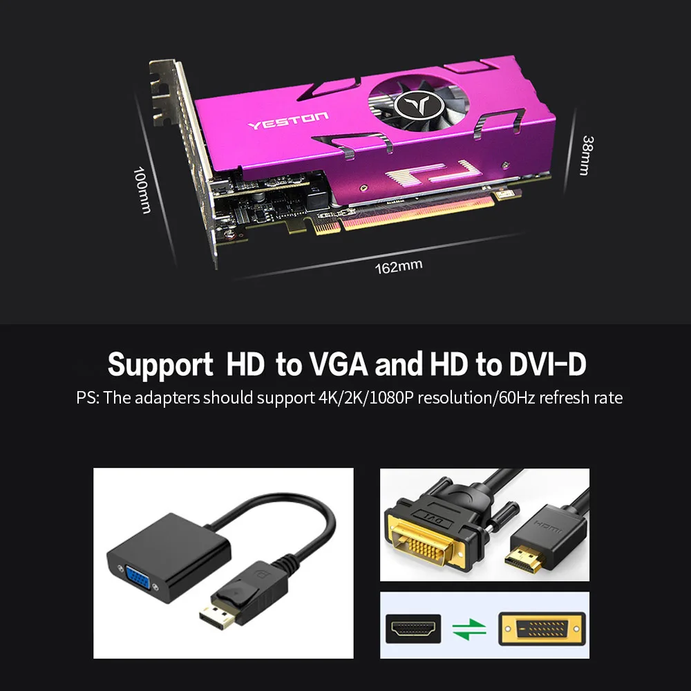 Yeston RX550-4G 4HD GA 4-screen Graphics Card 4GB/128bit/GDDR5 Memory Support Split Screen with 4*HD Output Ports Video Card graphics cards computer