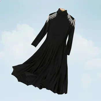 

vestido Spring Dress Female Turtleneck Pullover Knitting Dresses Fashion Tassel Long Sleeve Winter Base Sweater Dress Women BW16