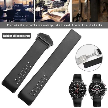 

Fashion Rubber Watch Band Strap Clasp with Folding Buckle Breathable Holes SMN88