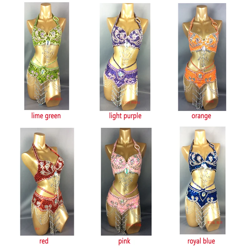 Women belly dancing suite belt+bra samba costumes Sexy stage show dance wear club USA bra hot girl clothing girl dance costume
