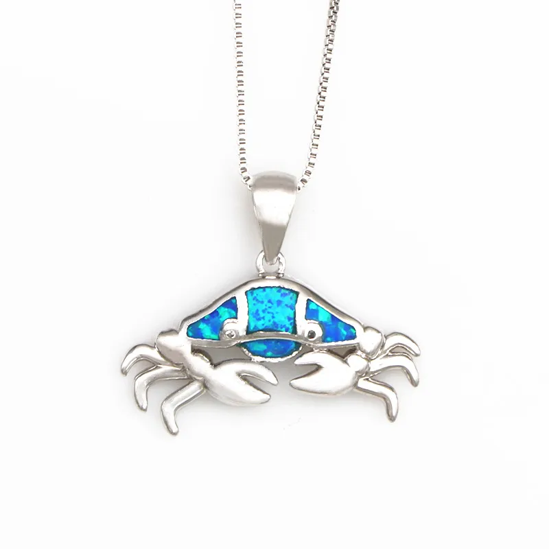 

JLP1859 Hot Selling Ocean Series Crab Pendants Opal Crab Pendant Necklaces