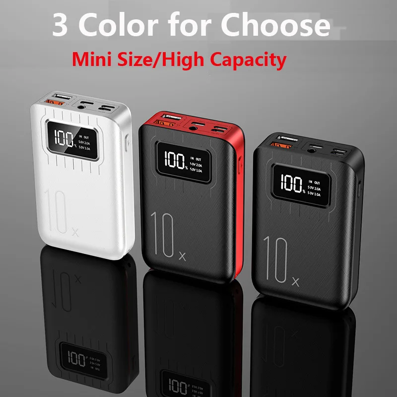 Mini banco de energía dual USB LED tipo c, cargador portátil de 20000 mAh para teléfono móvil, entrada de carga rápida, Android, para iPhone y Xiaomi - Imagen 4