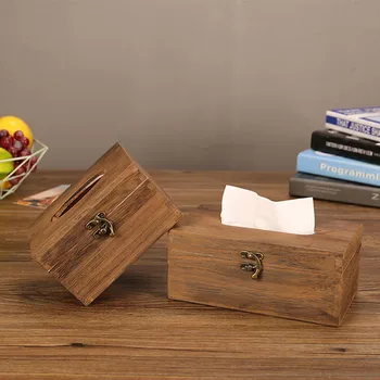 

Paper Rack Wood Storage Tissue Box Car Home Rectangle Shaped Tissue Box Container Towel Napkin Tissue Dispenser Organizer Holder