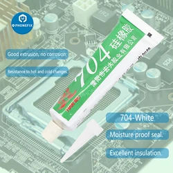 High - Performance Silicone Adhesive Sealant - 45g Industrial - Grade, High Temperature Resistant Silicone Rubber Glue (704 -white)