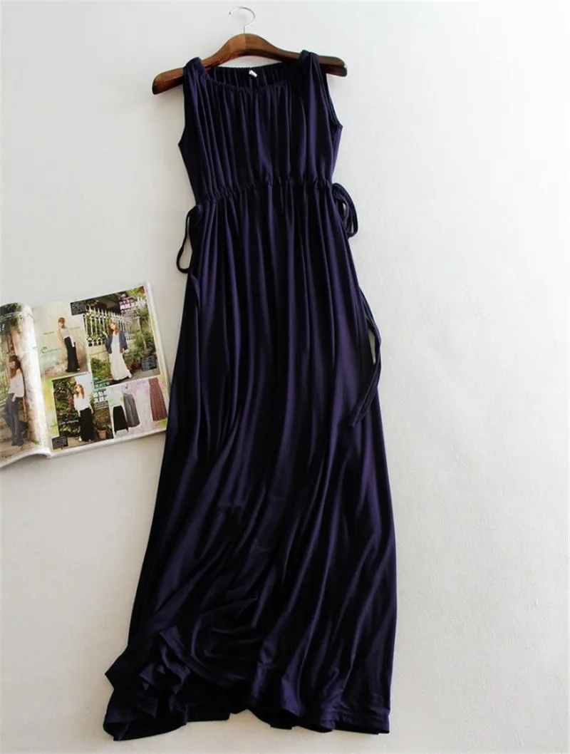Summer Modal Maternity Dresses Clothes for Pregnant Pregnancy Women Sleeveless Dress Clothing Beach Long Dresses Plus Size