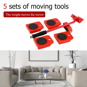 

5pcs Household Furniture Moving Device Practical Durable Multi-functional Mover Labor Saving Crowbar Hand Tool Set