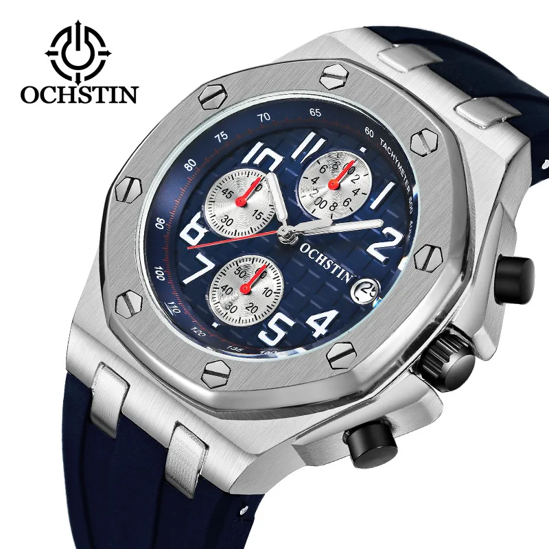 

Ochstin Hot Sales Hot Selling Multi-functional MEN'S Watch Stopwatch Sports Waterproof Calendar Quartz Watch Adhesive Tape Agent