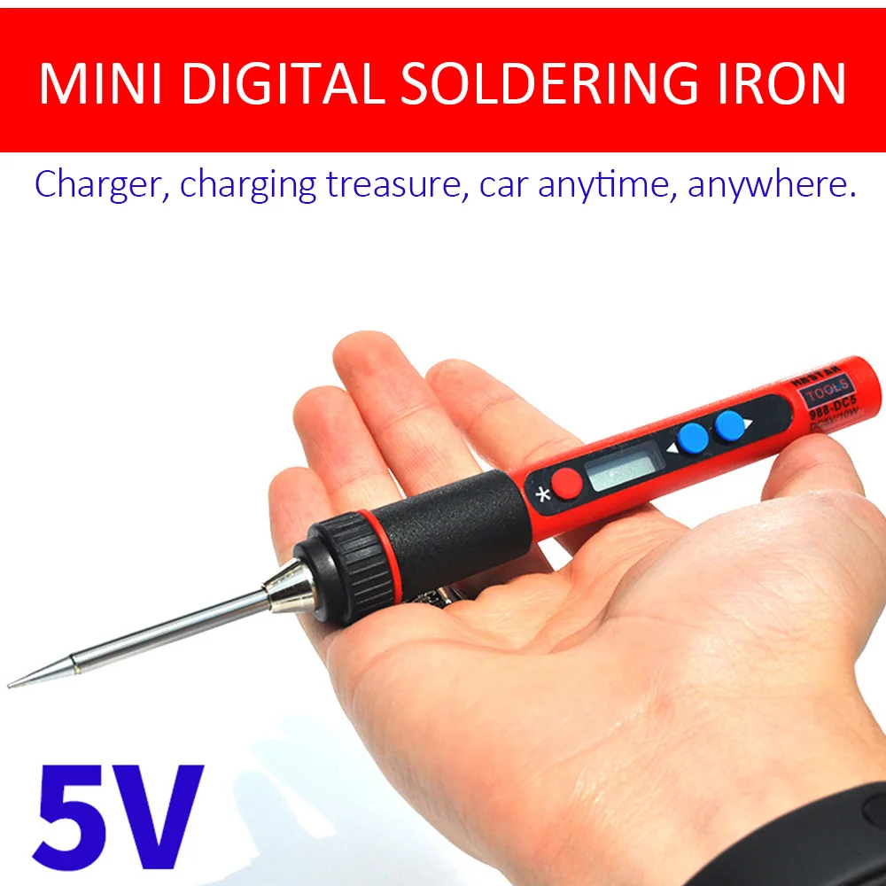 Portable USB Welding Soldering Iron Digital LCD 5V 10W Adjustable Temperature Solder Iron Welding Tools Electronic Repair Tools