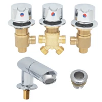 Bathtub Faucet Split 2 Way Divide Waterfall Triple Handle Brass Switch Control Valve Bathroom Cabinet Shower Room Mixer 2