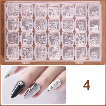 

Newly 28 Cells Nail Art Decorations Set Mix Pearls Metal Rhinestone Flakes DIY Accessories Kits for UV Gel Nails CLA88