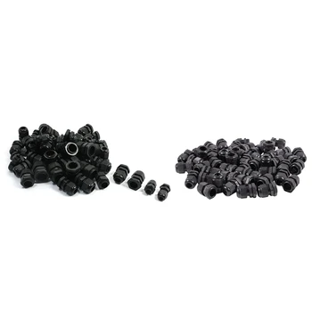 

50Pcs PG7 PG9 PG11 PG13.5 PG16 Black Plastic Waterproof Cable Glands & 50 x Black Plastic Waterproof Connector PG11 5-10mm Diame