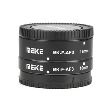 Meike MK-F-AF3 Metallo Macro Adattatori Per Obiettivi Fotografici Anello Tubo di Prolunga 10 millimetri 16 millimetri per Fuji X-T20 XT2 X-T10 XT3 XT100 x-H1 X-A5 X-PRO2 X-A1