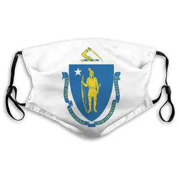 

Massachusetts Flag Masks With filter Washable & Reusable Anti Dust Breathable Mask With Adjustable Ear Loops for Men & Women