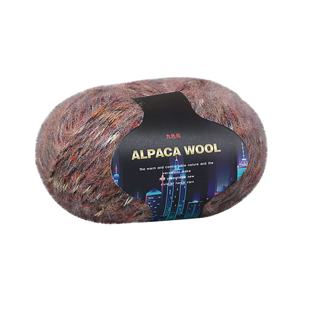 Красочные Alpacawool ручной вязки пальто свитер шарф линия из толстой шерсти длинный плюш норки кашемировая пряжа подходит для женщин - Цвет: B