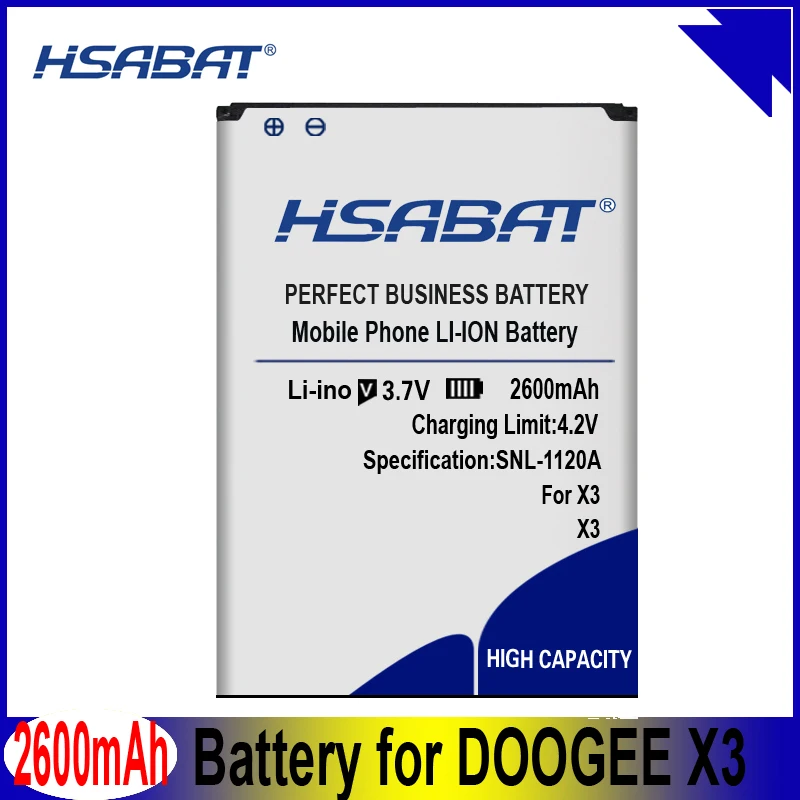 Аккумулятор HSABAT 2600mAh для аккумуляторов DOOGEE X3