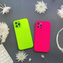 Aliexpress - Neon Silicone Cases for iPhone 11 pro max XR 7 8 Plus XS MAX X Matte Fluorescence Liquid Silicone Cover for iPhone 12 Pro Max