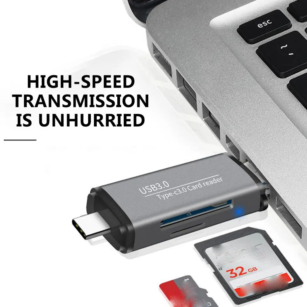 2 в 1 USB3.0 компьютерный кард-ридер Многофункциональный Otg высокоскоростной TF/безопасный цифровой кард-ридер
