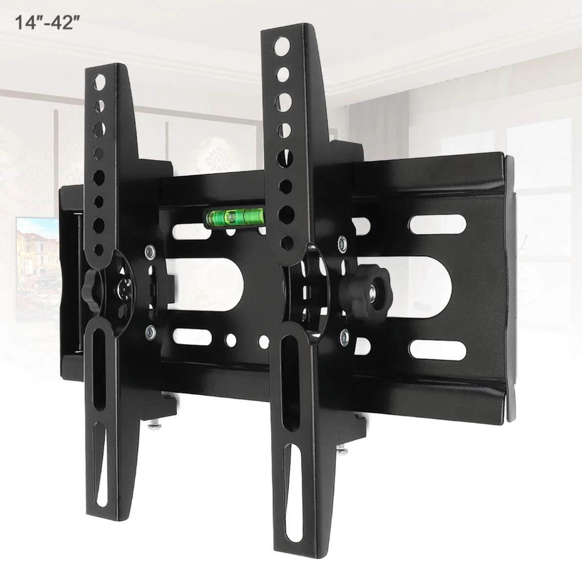 Sin aliento Colonos Cromático Soporte Universal de pared para TV, base ajustable de 25KG, Panel plano,  inclinación de 15 ° con nivel para Monitor LCD LED de 14 42  pulgadas|Soporte de TV| - AliExpress