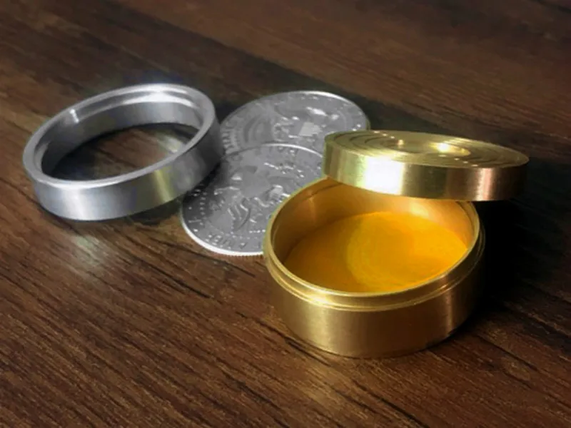 Duvivier Coin Box(полдоллара) от Dominique Duvivier Coin Волшебные трюки иллюзии карты реквизит Волшебная монета исчезновение