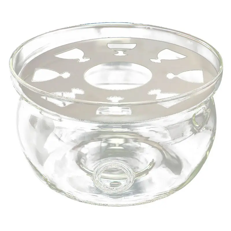 

Heat-Resisting Teapot Warmer Base Clear Glass Round Shape Insulation Tealight