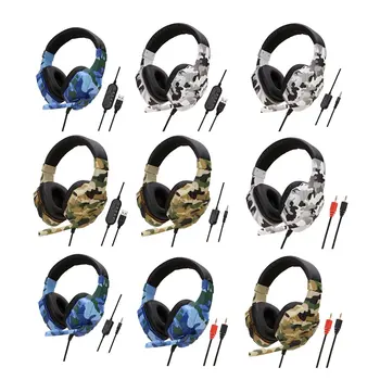 

Led Light Supper Bass Gaming Headphones Game Earphones Camouflage Headset with Mic for Laptop PC Mobile Phone PS4 Xbox