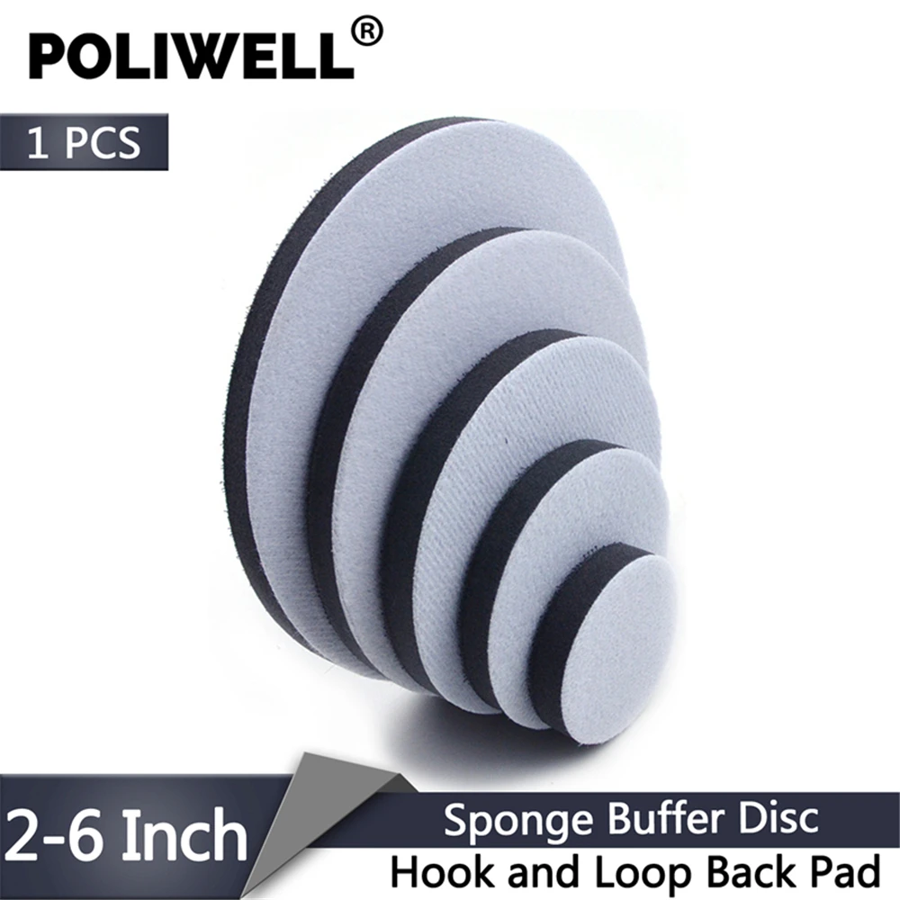 POLIWELL 1 шт., 2 дюйма, 3 дюйма, 4 дюйма, 5 дюймов, 6 дюймов, крюк и петля, мягкая пилка, диск для воздушного шлифовального устройства, накладки