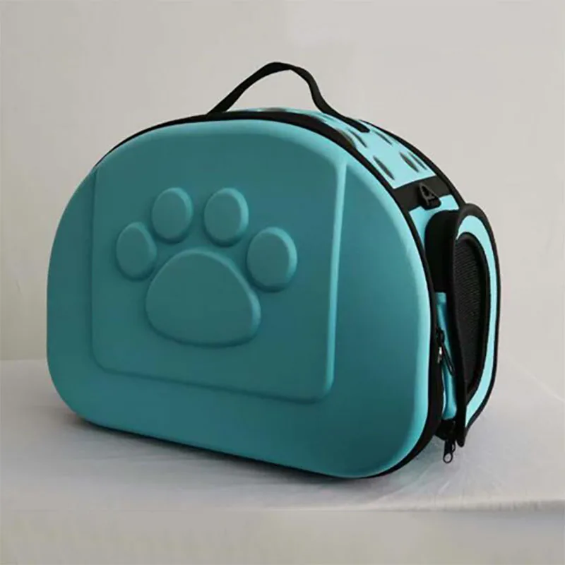 light blue Открытый с воздухопроницаемой сеткой, с изображением собаки Сумка-переноска Складная портативная одноцветная Дорожная сумка на плечо переносная сумка для собак и кошек Прямая - Цвет: light blue