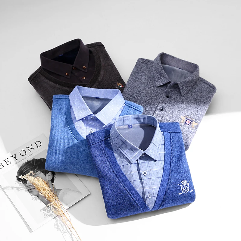 Brand Mens pullover winter Hoodies shirt Men Plus Size 4XL Shirts Male social Shirt Man sweatshirts fleece super warm thick 2 in | Мужская
