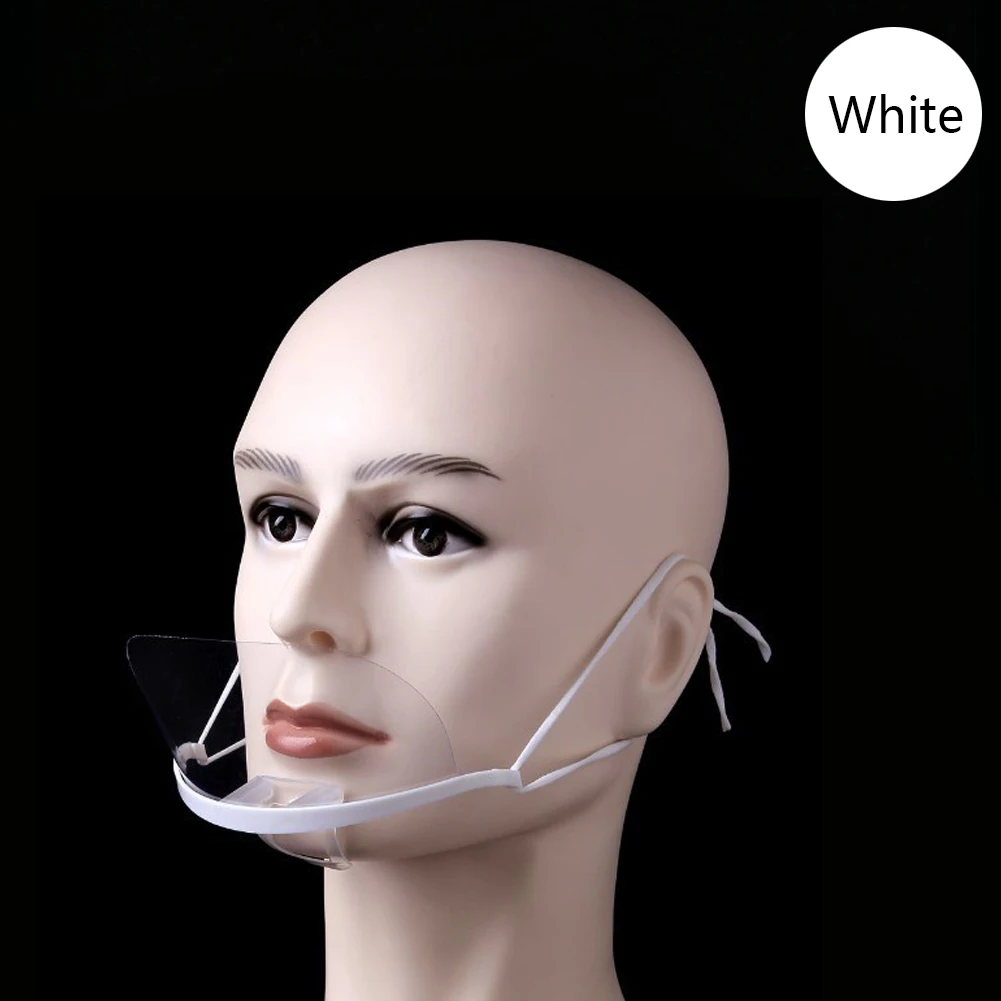 

10Pcs Reused Transparent Anti-fog Face Mask Plastic Spittle Shield Mouth Cover Tattoo Makeup Supplies Health Care Accessories