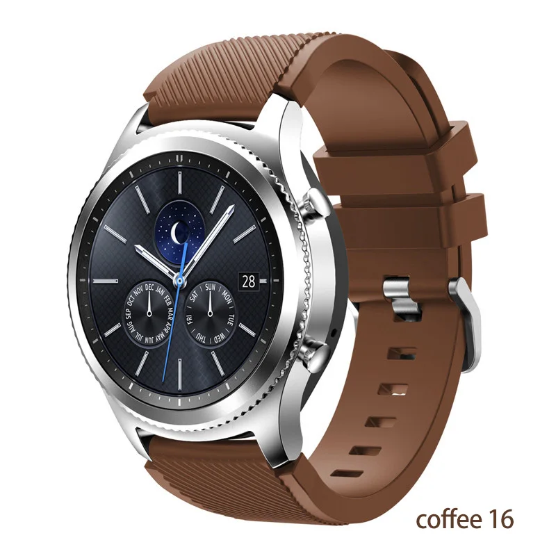 20 мм/22 мм силиконовой лентой для Шестерни s3 Frontier huawei часы GT 2 S2 42 мм 46 мм samsung Galaxy watch 46 мм/42 мм/Активный 2 correa ремень - Цвет ремешка: coffee 16