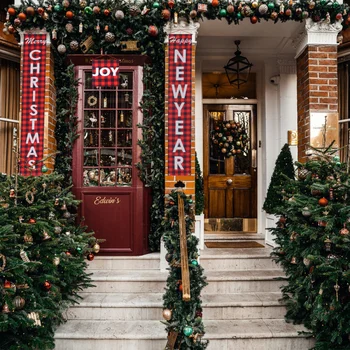 

1 Set Durable Creative Hanging Cloth Christmas Couplet for Office Home