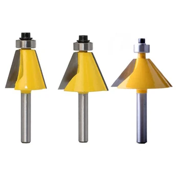 

8Mm Handle Woodworking Milling Cutters Carpenter Various Angle Carving Knife Bevel Edging Forming Router Bit Set 15°/ 22.5°/ 45°
