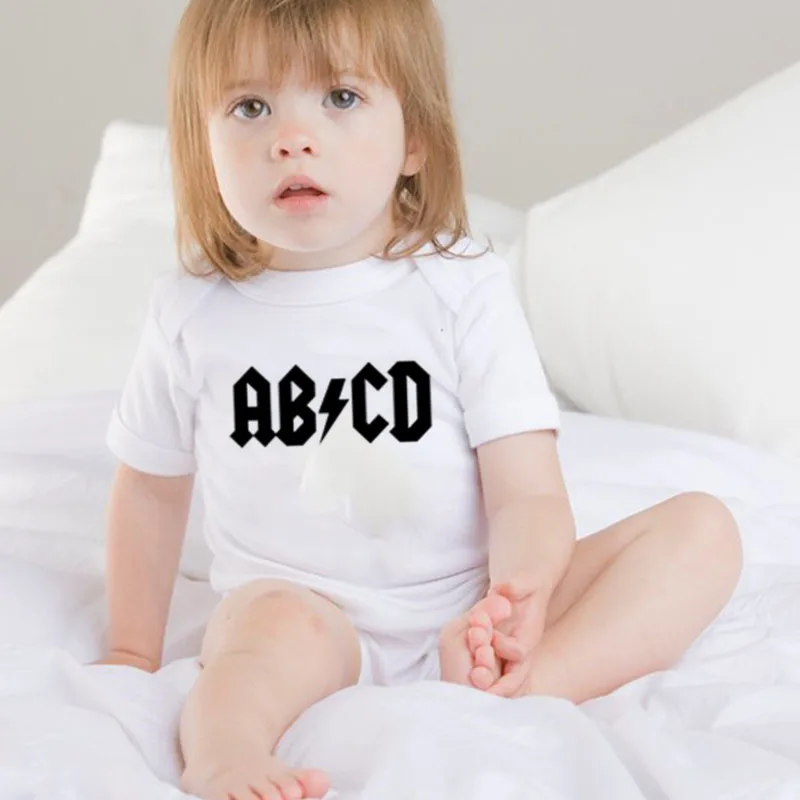 С милым буквенным принтом ABCD и с принтом для малышей; Костюмы хлопковая одежда для малышей Одежда для новорожденных, боди для девочек и мальчиков, Экипировка Одежда комбинезон на возраст от 0 до 18 месяцев