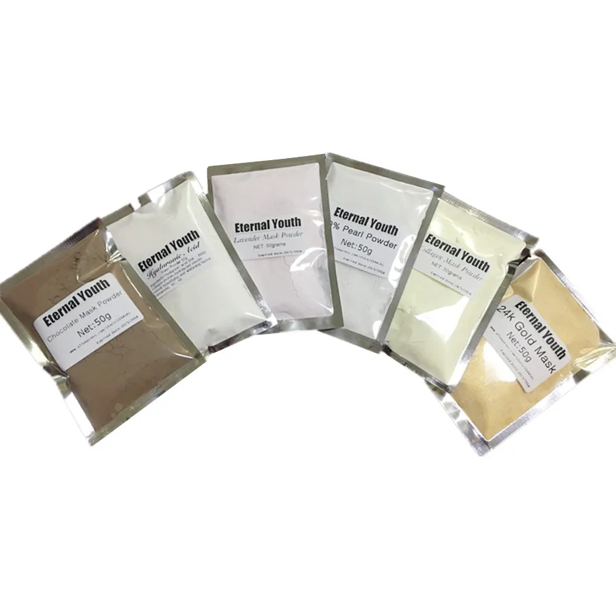 

50 г * 6 шт. маска из золота 24 к с эффектом потертости-Гиалуроновая кислота-коллаген-80% жемчужина-Шоколад-Лаванда Очищающая маска-пудра для лица Spa